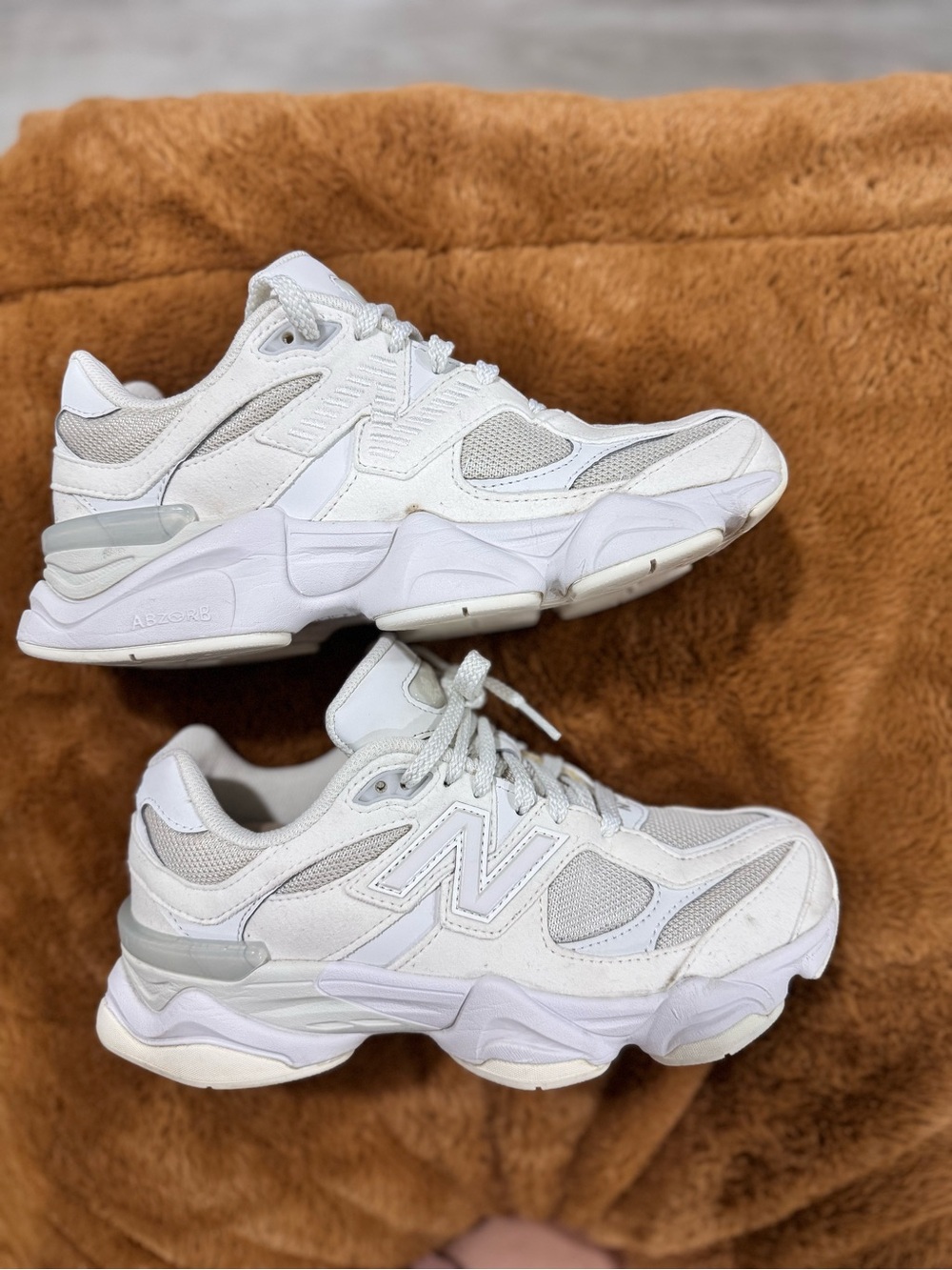 New Balance 9060 Women’s Chunky Cream and White Sneakers - Picture 3 of 13